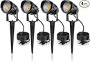 LemonBest 12W Landscape Lighting LED Outdoor Spotlight 120V AC Waterproof Landscape Lights Warm White Spot Lights for Yard Garden Decorative Lawn Lamp Flag Light with Spiked Stake, 4 Packs by GreenHaven Gardens