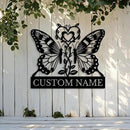 Custom Butterfly Metal Sign,Personalized Butterfly House Number Signs,Personalized Gardener Name Sign,Garden Patio Wall Decor (Style-6) by GreenHaven Gardens