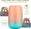 Insulated Food Container 17 oz Soup Thermo for Hot Food Adults, Stainless Steel Vacuum Lunch Box with Folding Spoon, Adult Kids Thermo Portable with Handle for School, Office, Outdoor by TinyTreasures Baby Boutique
