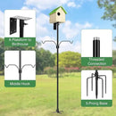 Bird House Pole, 95 Inch Heavy Duty Bird Feeder Pole Mount Kit for Outdoors, Adjustable Bird Feeding Stand, with 2-Hooks, 5-Prong Base for Birds Watching by GreenHaven Gardens