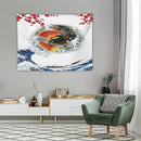 Houselerax Koi Fish Tapestry, Japanese Style Yin Yang Big Wave Cherry Blossoms Tapestries Wall Hanging for Bedroom Living Room Office Decor 40"x30" by CozyNest Decor