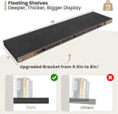 Heimlove 12 Inch Deep Floating Shelves, 48 x 12 inches Long Wall Shelf, Large Display Shelf & Storage Shelf, Rustic Wood Wall Shelves for Fireplace Mantel, Set of 2(Black)