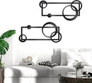 OYEFLY 2 Pcs Metal Abstract Wall Art,Modern Geometric Decor (Black, style 2) by CozyNest Decor