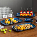 vancasso Stern Serving Platters Set of 4, 11 Inches Rectangular Ceramic Serving Plates, Blue Serving Trays for Entertaining by CozyNest Decor