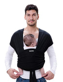 BABELIO Baby Wraps Carrier with Adjustable Buckle, Easy to Wear Lightweight Baby Carrier Newborn, Hands Free Toddler Infant Slings 7-35lbs Black by TinyTreasures Baby Boutique