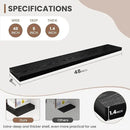 48 Inch Floating Shelves, 8 Inch Deep Floating Shelves for Wall, Hanging Shelf with Invisible Brackets, Deep Shelves for Bathroom, Bedroom, Living Room, Black, Set of 1 by CozyNest Decor