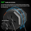 Hourleey Compost Bin Outdoor, 43 Gallon Dual Chamber Tumbling Composting Bin with Sliding Doors, Tumbler Rotating Batch Composter Bin for Garden Kitchen Yard by GreenHaven Gardens