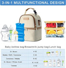 Breastmilk Cooler Bag with Ice Pack & Mat Fit 6 Bottles Up to 9 Ounce, Baby Bottle Cooler Bag for Moms, Daycare & Travel, Black by TinyTreasures Baby Boutique