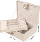 Girls Jewelry Box Earring Holder Organizer for Girls Jewelry Organizer Box Stud Earrings Organizer for Girls Womens Beige Jewelry Box for Earrings and Necklaces Rings Stud Earring Box for Teen by TinyTreasures Baby Boutique