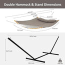 SUNCREAT Hammocks Portable Hammock with Frame, Backyard Double Hammock with Curved Spreader Bar, Brown by GreenHaven Gardens
