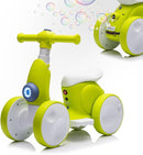6V Electric Baby Balance Bike with Bubble Machine,4 in 1 Toddler Balance Bike w/Remote Control for 1 Year Old Boys Girls Kids Bubble Bike Ride on Toys w/Powered Motor,Music,LED Lights (Cyan) by TinyTreasures Baby Boutique