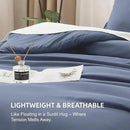 Litanika Comforters Bluish Grey King Size, 3 Pieces Lightweight Solid Bedding Set & Collections, All Season Fluffy Bed Set (104x90In Comforter & 2 Pillowcases) by CozyNest Decor