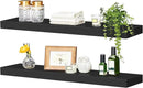 HOOBRO Floating Shelves for Wall, Wall Mounted Shelf Set of 2, 31.5" Hanging Shelf with Invisible Brackets, for Wall in Bathroom, Bedroom, Toilet, Kitchen, Living Room, Office, Black BK80BJP201 by CozyNest Decor