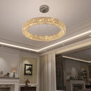 Dia 40" Modern Crystal Chandelier Light Fixtures Silver Luxury Chandeliers for Dining Room Round Hanging Pendant Lighting for Living Room Kitchen Entryway Bedroom by CozyNest Decor