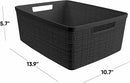 Curver Set of 6 Jute Medium Decorative Plastic Organization and Storage Baskets, Perfect Bins for Home Office, Closet Shelves, Kitchen Pantry and All Bedroom Essentials, Black by TinyTreasures Baby Boutique