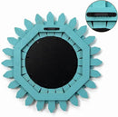 Honiway Beach Wall Decor Mirror 12 inch Wood Coastal Wall Decor Sunburst Boho Home Decor Room Decor for Bedroom Living Room Bathroom Cyan by CozyNest Decor