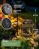 Solar Lanterns Outdoor Hanging Waterproof,2Pack Fairy Garden Decor Gifts for Women Mom, Solar Lights Metal Fall Decoration Outside for Yard, Patio,Garden,Backyard,Porch by GreenHaven Gardens