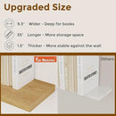 55 Inch Floating Shelves Set of 2, Rustic 55 x 9 Floating Shelf for Wall, 9 Inch Deep Wall Shelves Invisible Bracket, Large Deep Shelving for Bedroom, Kicten, Living Room, Oak Color by CozyNest Decor