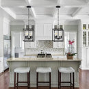 Lantern Pendant Light, 4-Light Black Chandelier,Modernized Ceiling Hanging Light Fixture for Bedroom Kitchen Island Foyer Living Room Dining Room Hallway by CozyNest Decor