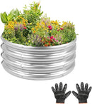 Outdoor Metal Galvanized Raised Planter Box,Rectangular Large Garden Bed Kit for Vegetables, Fruits, Flowers and Herbs 4X2X1 FT (4X4X1) by GreenHaven Gardens
