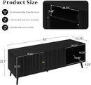 Mid Century Modern TV Stand for Televisions up to 70 Inches, with Sliding Doors and Storage, Television Stands, TV Consoles, Media Consoles for Living Room, 63 Inch (Black) by CozyNest Decor