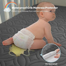 Waterproof Crib Mattress Protector 2 Pack, Soft and Breathable Crib Mattress Pad Cover, Noiseless Machine Washable Toddler Mattress Protector for Standard Baby Toddler Bed (52''x28'',Gray) by TinyTreasures Baby Boutique