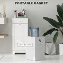 HOMCOM Laundry Hamper with Removable Basket, Tilt Out Hamper with Drawer and Beadboard Door, Bathroom Storage Cabinet, White by CozyNest Decor