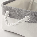 Storage Bins - Storage Baskets for Shelves Storage Cubes with Handles Small Baskets for Organizing (Gray and White 11.8 x 7.9 x 5.2 inch) by TinyTreasures Baby Boutique