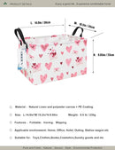 Rectangular Folding Laundry Basket,waterproof Canvas Basket,gift basket,Suitable for children's room,Office,Clothes,Toys Storage(Pink Love) by TinyTreasures Baby Boutique