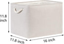 Bidtakay Large Fabric Storage Bins Beige Linen Closet Organizers Set of 2 Baskets for Shelves Clothes Bedroom 16x11.8x11.8 Inch Foldable Organization Baskets for Towels Blankets Storage Dog Toys by TinyTreasures Baby Boutique