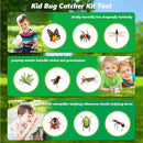Kids Bug Catching Kit, 6-in-1 Nature Discovery Kit with Breathable Wooden Critter Habitat House, 15 Insert Cards, Magnifying Glass, Butterfly Net, Summer Outside Toys, Gift for Boys & Girls by TinyTreasures Baby Boutique