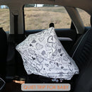 Baby Car Seat Covers, Carseat Canopy, Boys Girls Privacy Breastfeeding Cover (Grey Heart) by TinyTreasures Baby Boutique