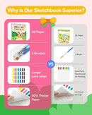 TECJOE Paint with Water Coloring Books for Toddlers, Princess Series Watercolor Set with 3 Brushes, Mess Free Painting Activity for Kids Ages 4 5 6 7 8, Arts & Crafts Toy by TinyTreasures Baby Boutique