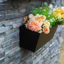 Wall Hanging Planters for Outdoor Plants 16 Inch Large Metal Fence Pots with Hooks for Outside Garden Balcony Plants 3PCS（Black） by CozyNest Decor