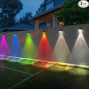 Solar Fence Lights Outdoor - IP65 Waterproof, 3000/4000/6000K & RGB Fence Lights Solar Powered, Deck Light for Outside Backyard, Patio, Deck, Stair Handrail, Pool and Wall (2PK) by GreenHaven Gardens