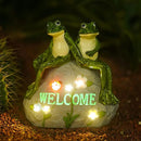 Nacome Solar Garden Outdoor Statues Frog with Succulent and 7 LED Lights - Lawn Decor for Patio, Balcony, Yard Ornament - Unique Housewarming Gifts by GreenHaven Gardens