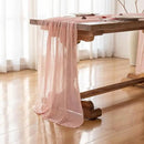 Keketo Pink Table Runner Cheese Cloth Rustic Gauze Cheesecloth Table Runner 120 Inch 10 FT for Wedding Baby Shower Bridal Shower Party Sheer Boho Home Tea Party Decorations by CozyNest Decor