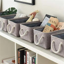 TcaFmac Basket for Organizing Cube Stgorage Bin - Small 6 Pack Fabric Storage Cubes Collapsible Baskets for Shelves with Rope, Bins for Organization Toy(Grey 12x8x5.2 inch) by CozyNest Decor