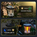 Glass Solar Lantern Outdoor Lights Waterproof, Flickering Flame Solar Lights with Modular Design, Auto On/Off Decorative Hanging Lanterns for Patio Garden Pathway Camping Deck Yard (4 Pack) by CozyNest Decor