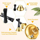 Yeshone 50 Pcs Hand Steel Call Bells Bulk Wedding Dinner Service Bells with Wood Handles for the Sick Elderly Alert Classroom Alarm, 1.97 x 3.66 Inches(Gold) by TinyTreasures Baby Boutique