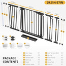 Cumbor 29.7-57" Extra Wide Baby Gate for Stairs, Mom's Choice Awards Winner-Dog Gate for Doorways, Pressure Mounted Walk Through Safety Child Gate for Kids Toddler, Tall Pet Puppy Fence Gate, Black by TinyTreasures Baby Boutique