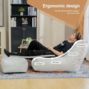 Bean Bag Chair with Ottoman, Comfy Bean Bag Sofa with Memory Foam, Lazy BeanBag Sofa with Footstool, Fireside Bean Bag Couch for Living Room, Bedroom, Apartment by TinyTreasures Baby Boutique