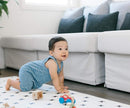 Yay Mats Stylish Extra Large Baby Play Mat. Soft, Thick, Non-Toxic Foam Covers 6 ft x 4 ft. Expandable Tiles with Edges Infants and Kids Playmat Tummy Time Mat (Brooklyn Cross White) by TinyTreasures Baby Boutique