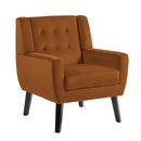 UIXE Accent Chairs Set of 2, Velvet Upholstered Armchair for Living Room, Modern Club Arm Chairs Comfy Single Sofa Button Tufted Bedroom Reading Seat - Orange by CozyNest Decor