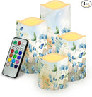 Ystardream Blue Flower Led Flameless Candles Valentine's Day Decorations Electric Christmas Candles for Windows,Unscented,Safe for Families with Pet(s) or Young Child(ren) by GreenHaven Gardens