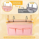 Bedside Caddy Bedside Organizer Bedside Storage Caddy with Fixed Straps and Water Bottle Holder for Home College Dorm Bunk Bed Hospital Bed Crib Bed Rails (2pcs Pink) by CozyNest Decor