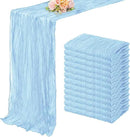 12 Pack Baby Blue Cheesecloth Table Runner 20 x 120 Inch Long Rustic Gauze Cheese Cloth Table Runner for Wedding 10FT Bridal Baby Shower Table Decorations Boho Fabric Sheer Birthday Party Table Decor by CozyNest Decor