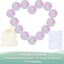 wegreeco Nursing Breast Pads (14 Pack) + Laundry Bag & Travel Storage Bag, 4.7 inch - Washable & Reusable Breastfeeding Nursing Pads (Plain Shape, Dreamy, Large) by TinyTreasures Baby Boutique