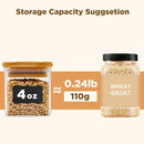 Glass Food Storage Jars Square 4oz, 12 Pack Glass Jars With Bamboo Lids, Kitchen Storage Containers For Spice, Candy, Cookie, Storage For Pantry Organizers by CozyNest Decor