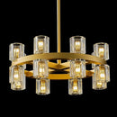 Gold Chandelier Light Fixture Kitchen and Dining, 16-Lights Modern Chandeliers for Dining Room, 18" Farmhouse Kitchen Pendant Lights Over Table, Crystal Wagon Wheel Chandelier(Bulbs Included) by CozyNest Decor